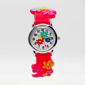 BRAND NEW - Pink Flowers Kids Watch